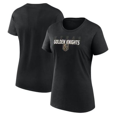 Vegas Golden Knights Logo Athletic Women's Launch Scoop Neck T-Shirt - Black