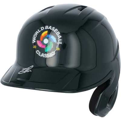Jackson Chourio Venezuela Baseball Autographed Fanatics Authentic 2026 World Baseball Classic Champions Replica Batting Helmet 