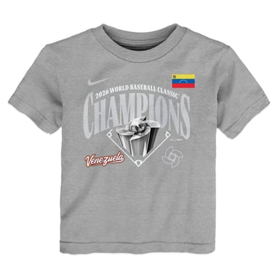 Venezuela Baseball Nike Toddler 2026 World Baseball Classic Champions Locker Room Takedown T-Shirt - Dark Heather Gray