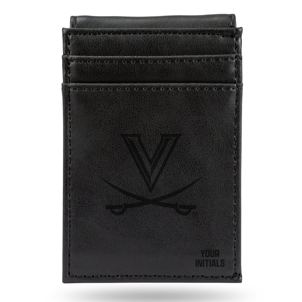Virginia Cavaliers Personalized Front Pocket Wallet - Black