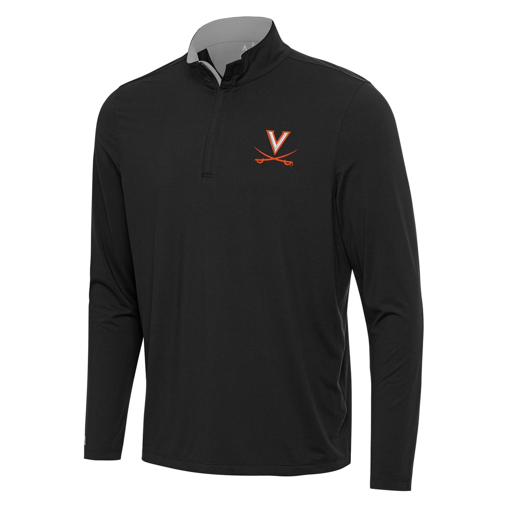 Virginia Cavaliers Antigua Content Quarter-Zip Pullover Top - Black/Gray