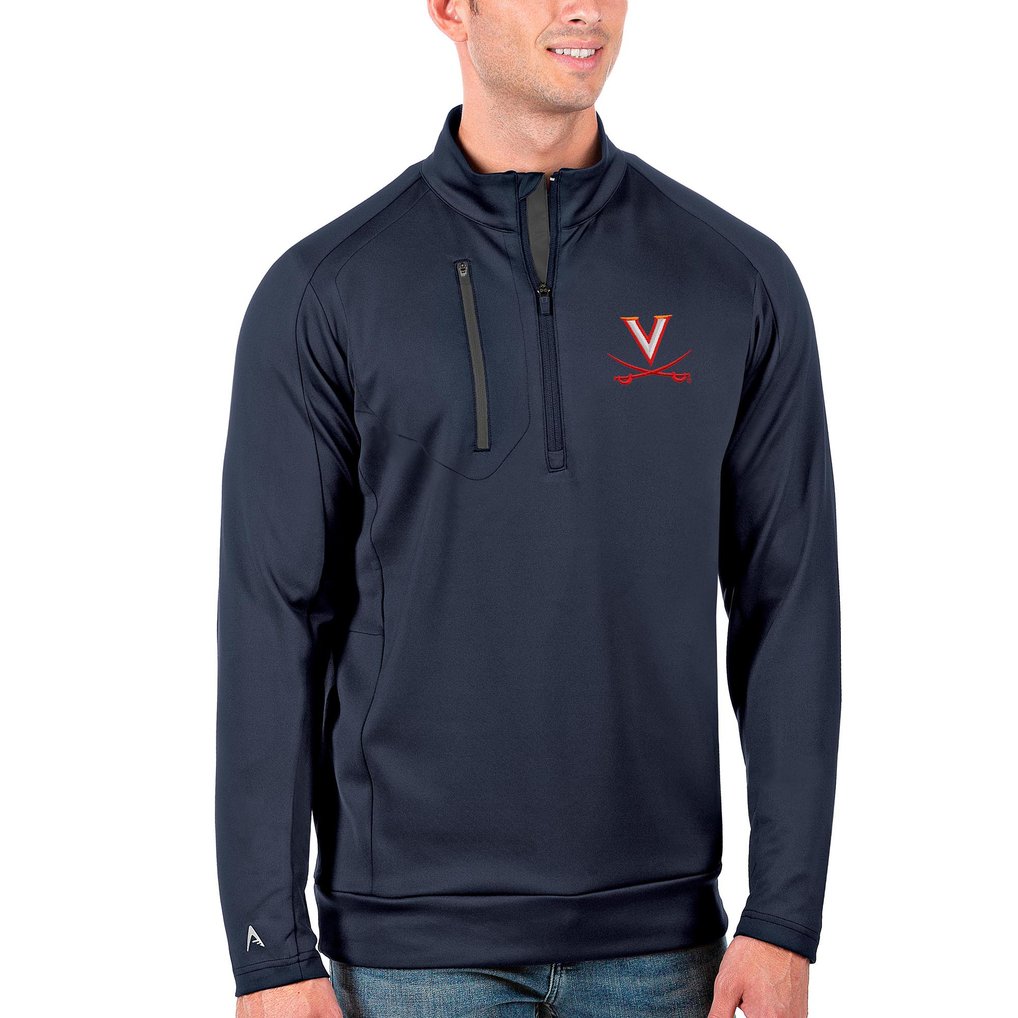 Virginia Cavaliers Antigua Big & Tall Generation Quarter-Zip Pullover Jacket - Navy