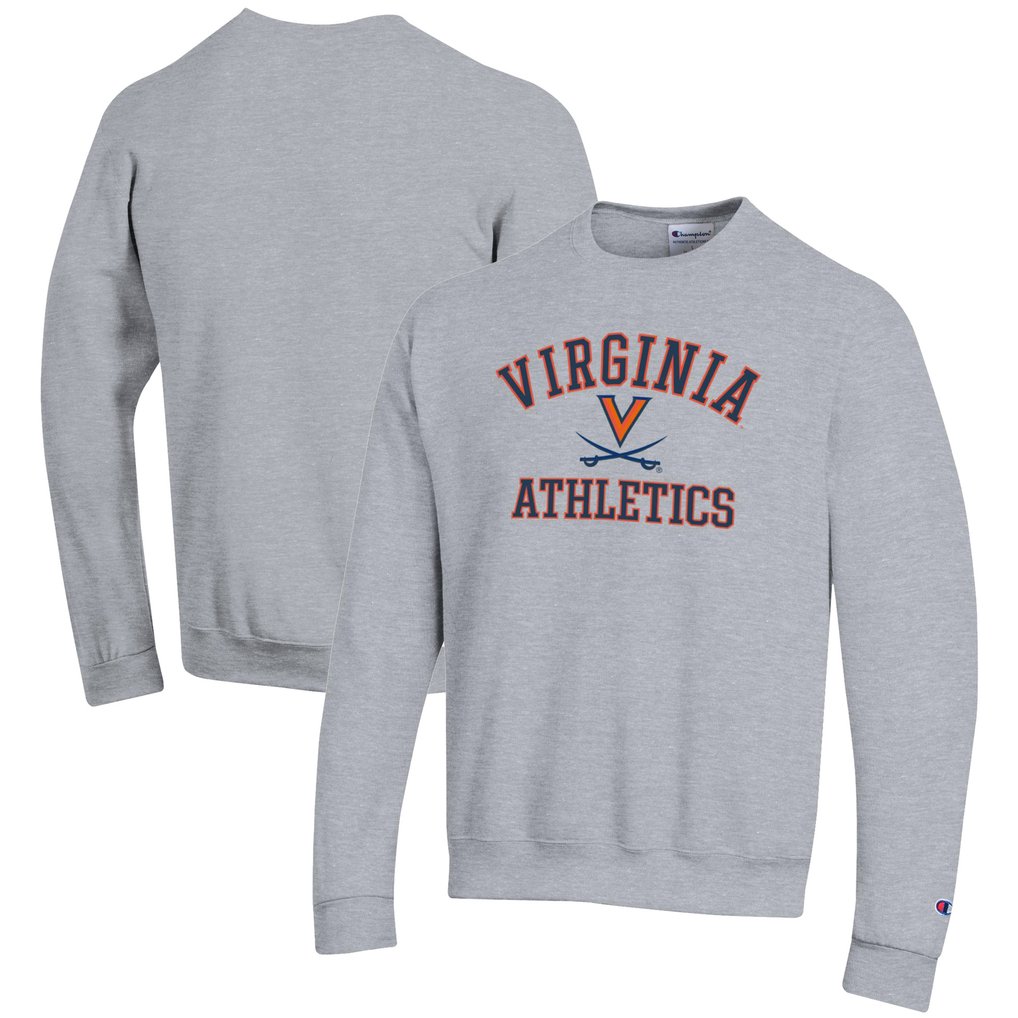 Virginia Cavaliers Champion Athletics Logo Pullover Sweatshirt - Gray