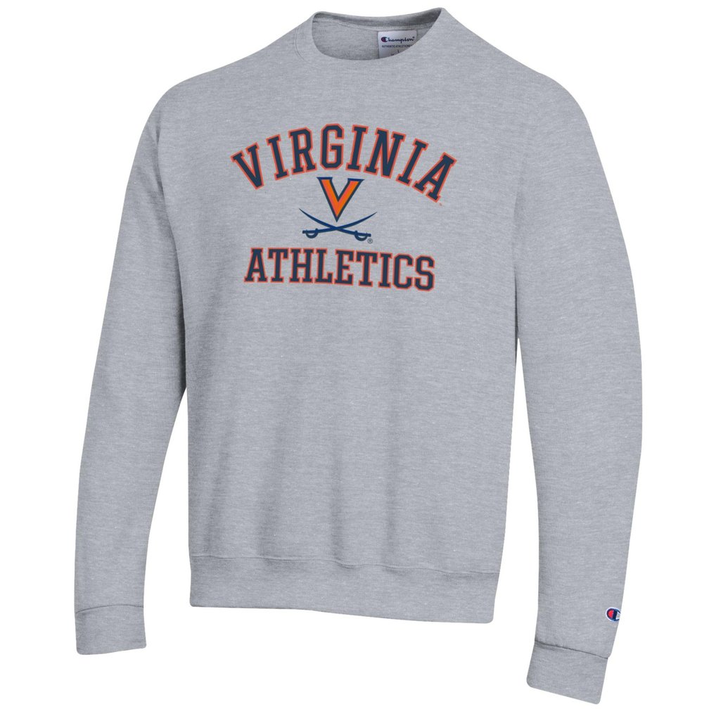  Virginia Cavaliers Champion Athletics Logo Pullover Sweatshirt - Gray