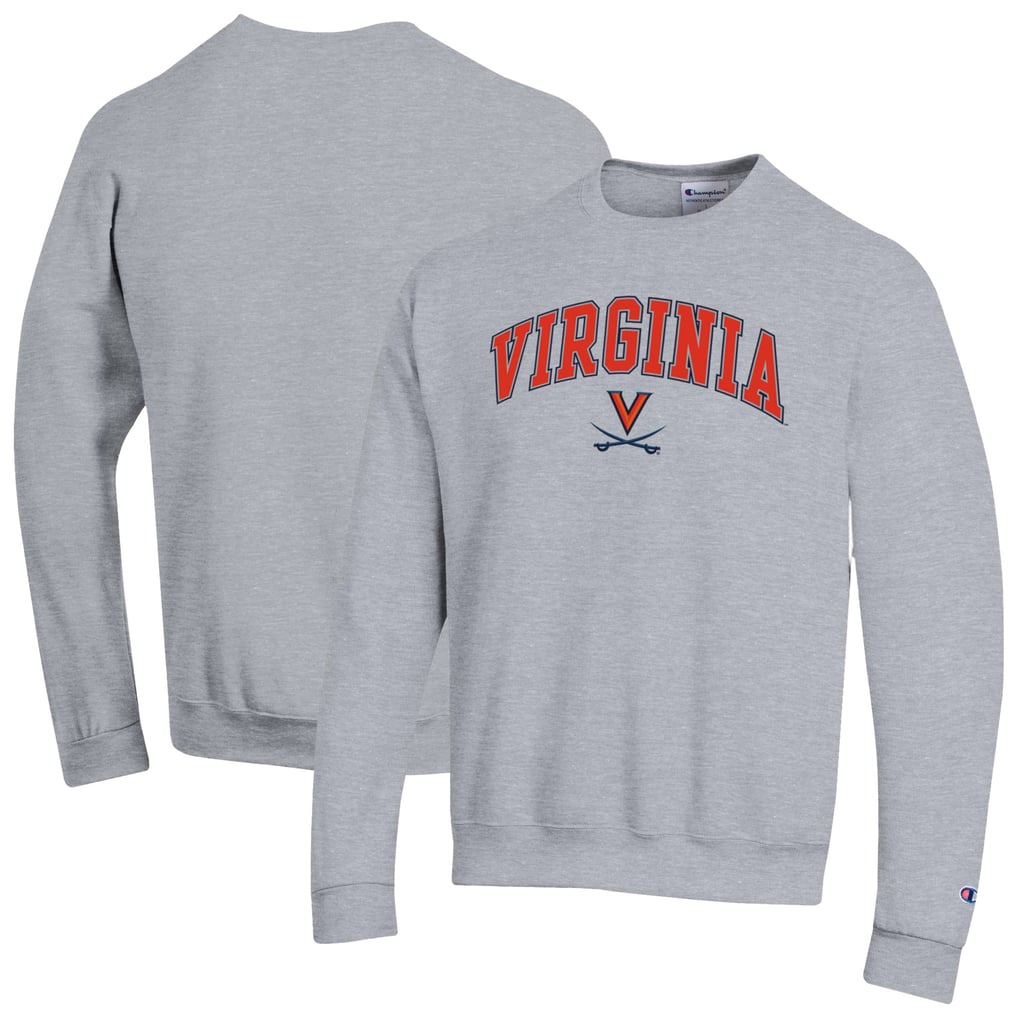 Virginia Cavaliers Champion Basic Arch Fleece Pullover Sweatshirt - Heather Gray