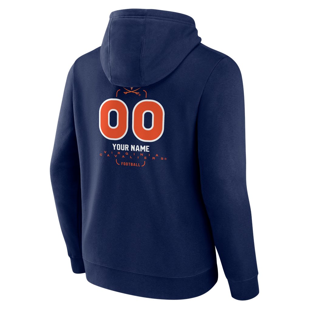 Virginia Cavaliers Personalized Name & Number Midfielder Pullover Hoodie - Navy