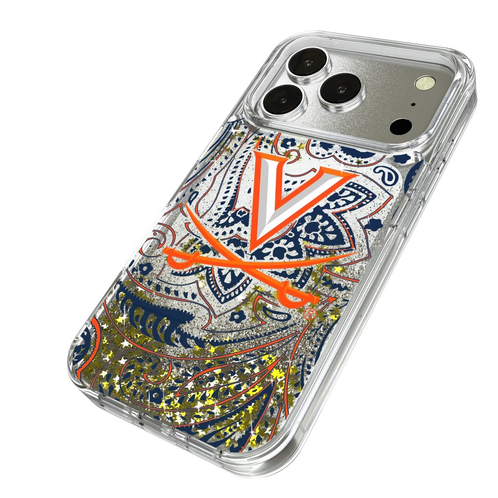 Virginia Cavaliers iPhone Glitter Paisley Design Case