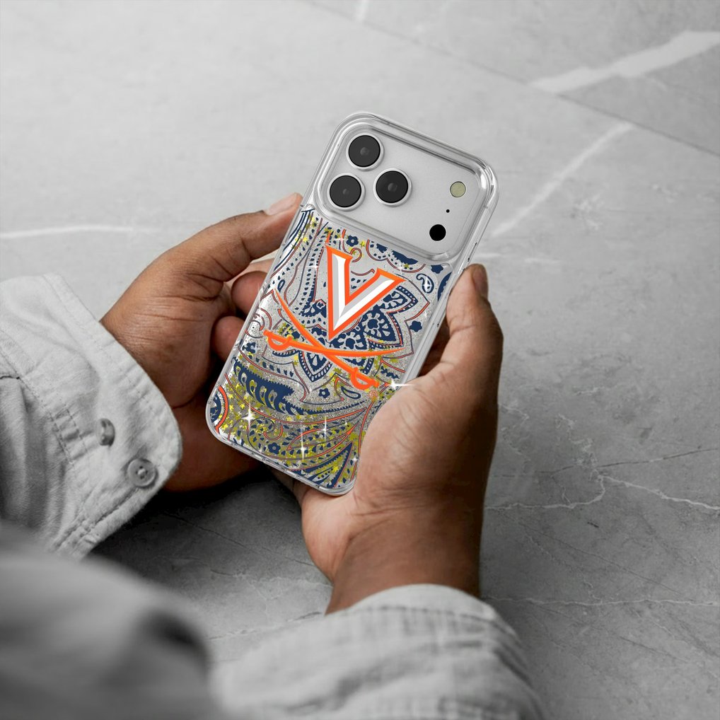 Virginia Cavaliers iPhone Glitter Paisley Design Case
