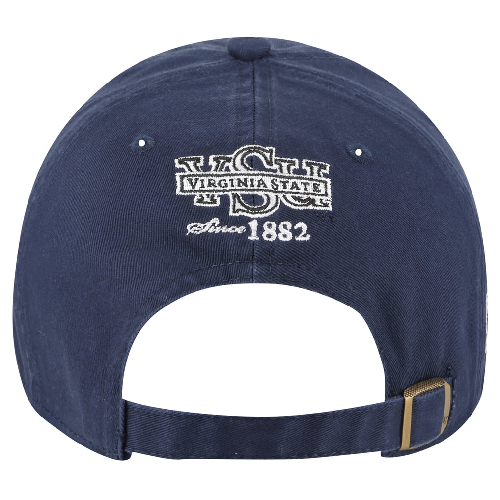 Virginia State Trojans '47 Side & Back Clean Up Adjustable Hat - Navy