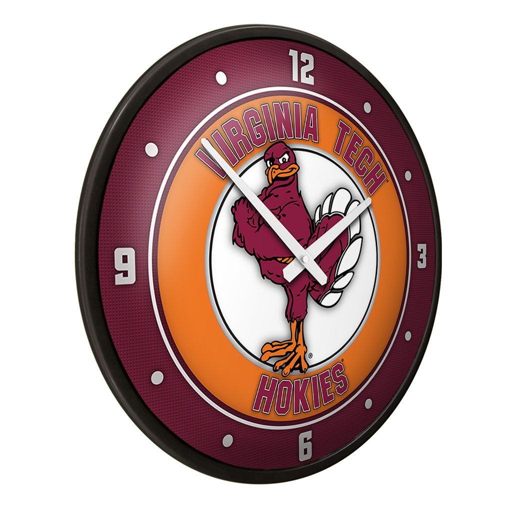 Virginia Tech Hokies Mascot Modern Disc Wall Clock - Black