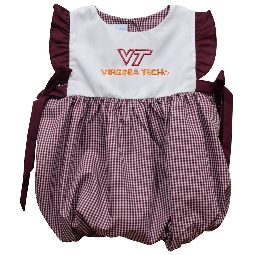 Girls Infant Vive La Fete Maroon Virginia Tech Hokies Gingham Puffy ...