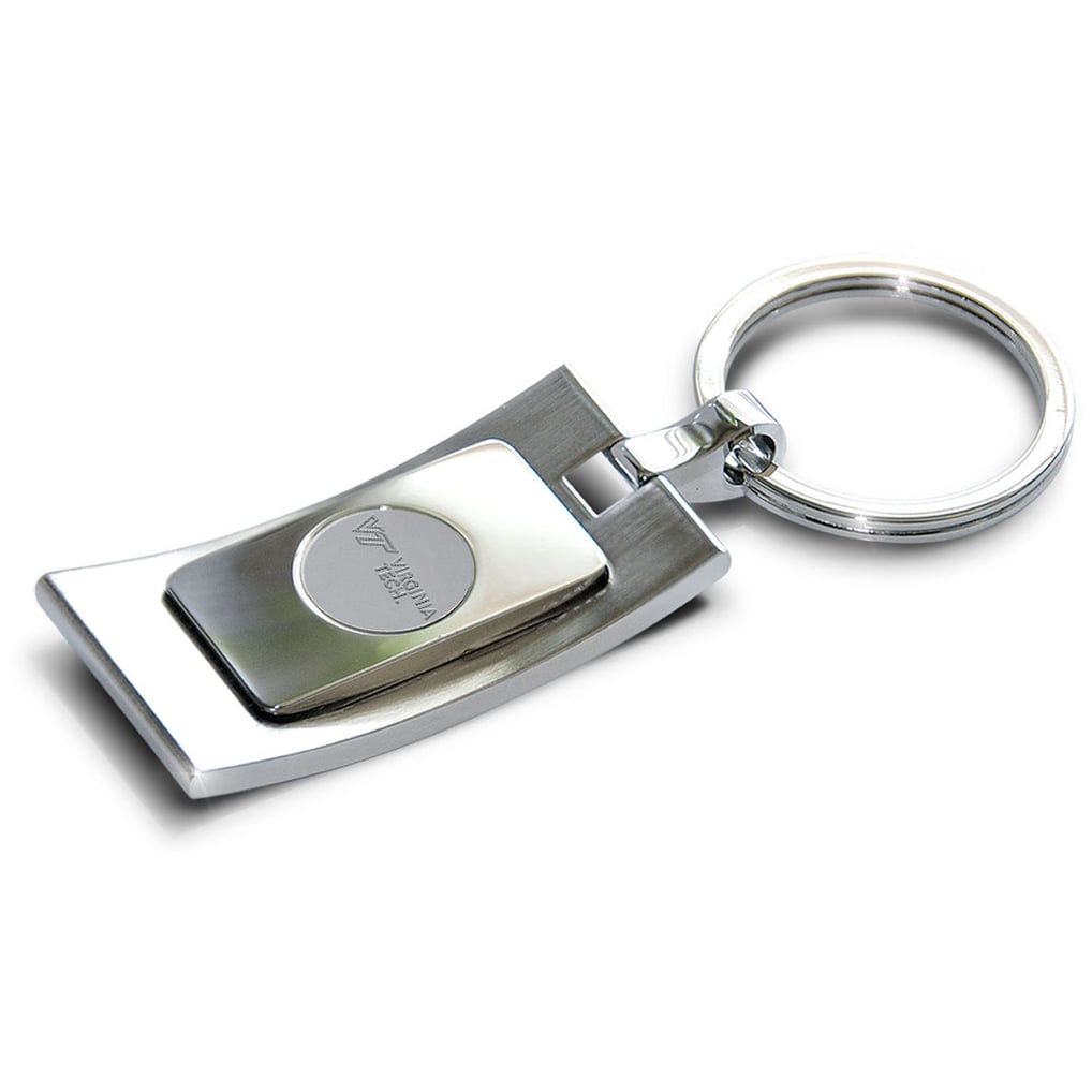 Virginia Tech Hokies Curved Logo Key Ring - Silver