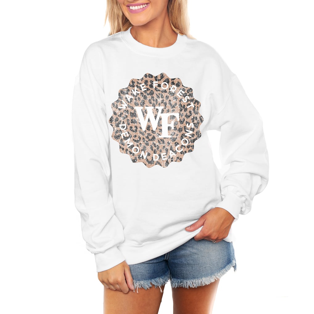 Wake Forest Demon Deacons Gameday Couture Women's Wild Side Perfect Crewneck Pullover Sweatshirt - White