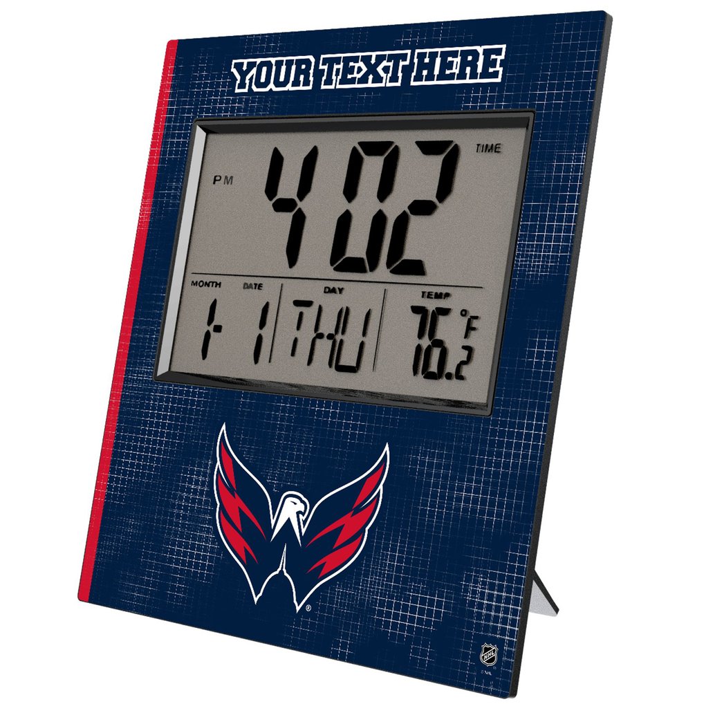 Washington Capitals Keyscaper Cross Hatch Personalized Digital Desk Clock