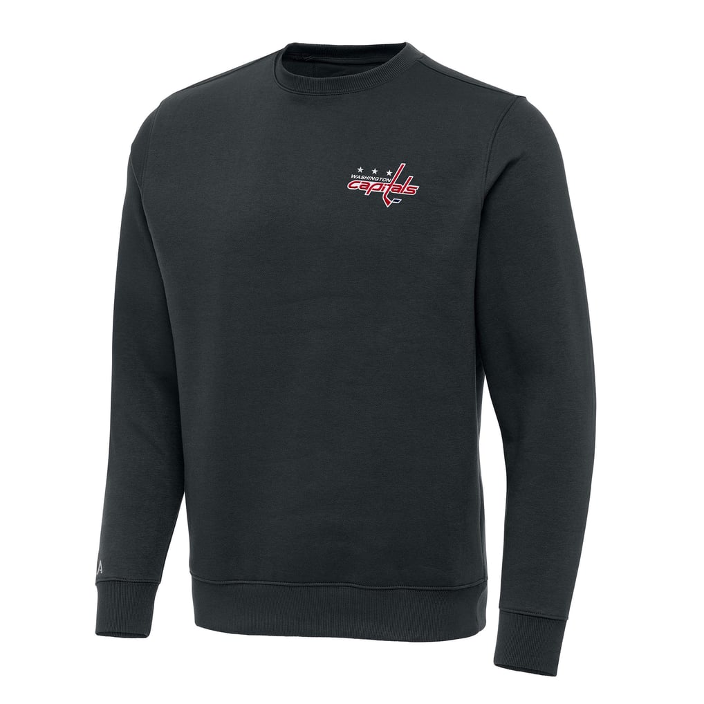 Washington Capitals Antigua Victory Crewneck Pullover Sweatshirt - Charcoal