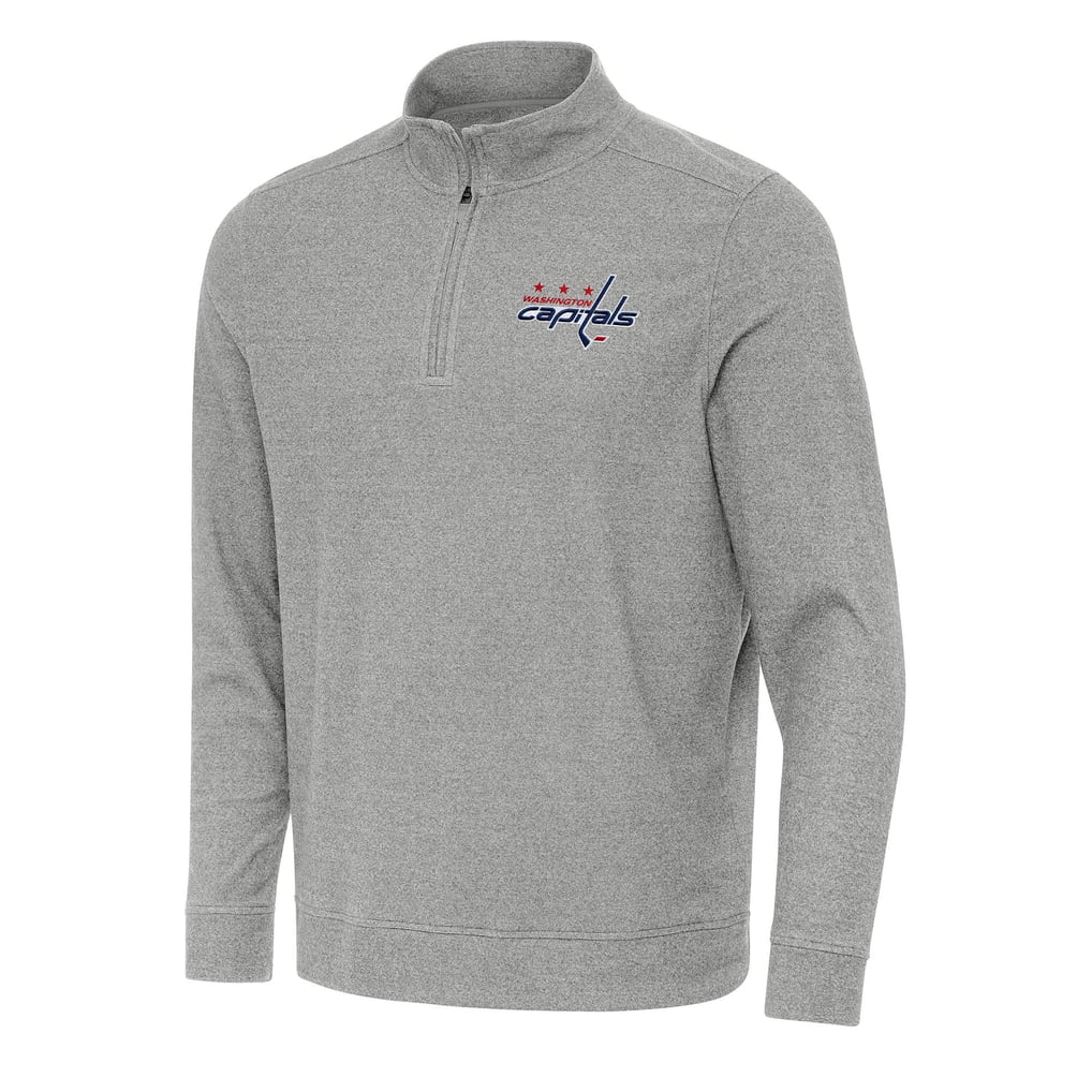 Washington Capitals Antigua Subtle Quarter-Zip Sweatshirt - Heather Gray