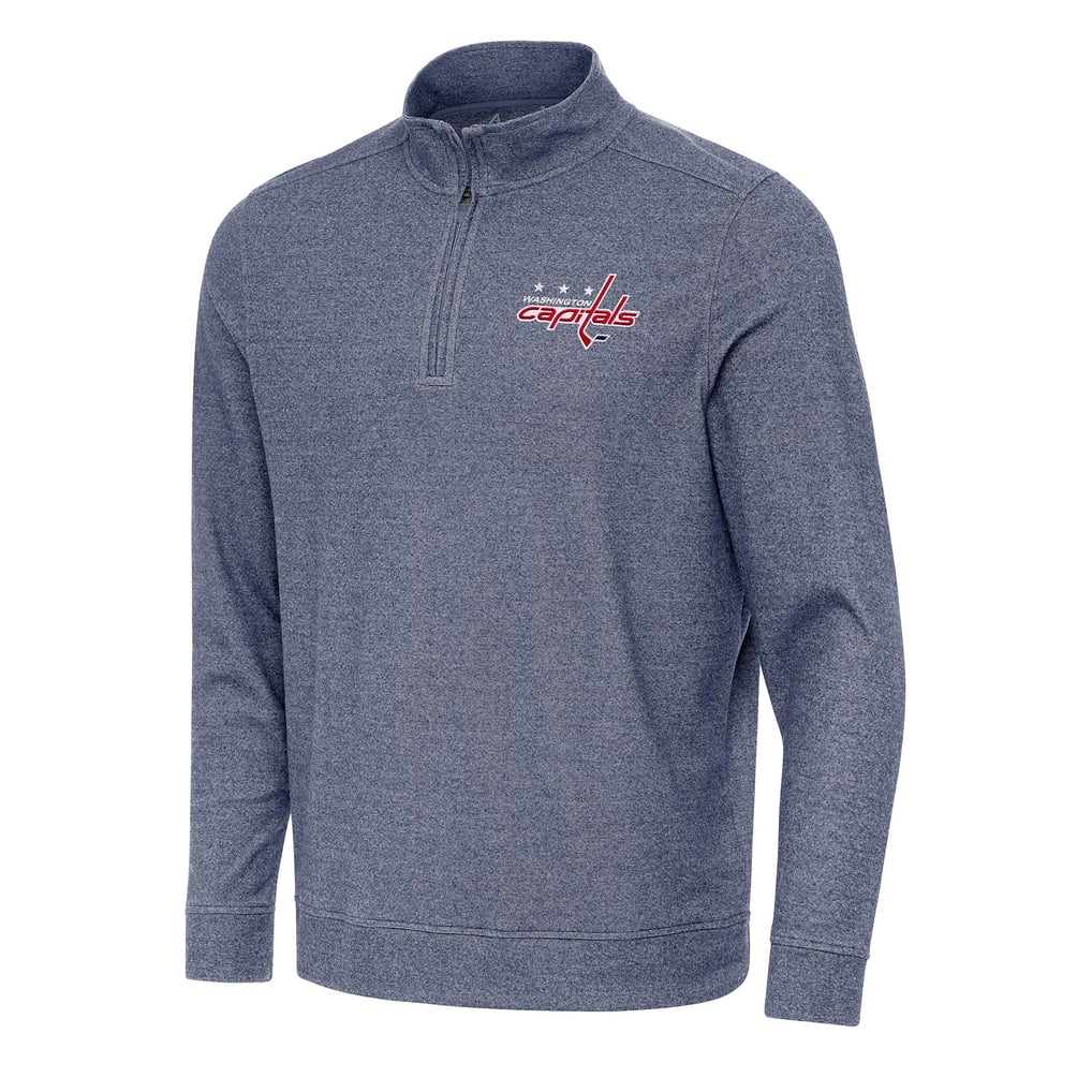 Washington Capitals Antigua Subtle Quarter-Zip Sweatshirt - Heather Navy