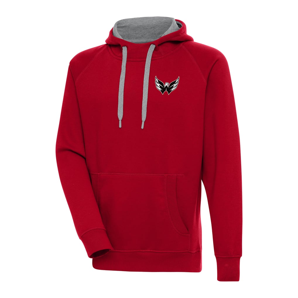  Washington Capitals Antigua Metallic Logo Victory Pullover Hoodie - Red