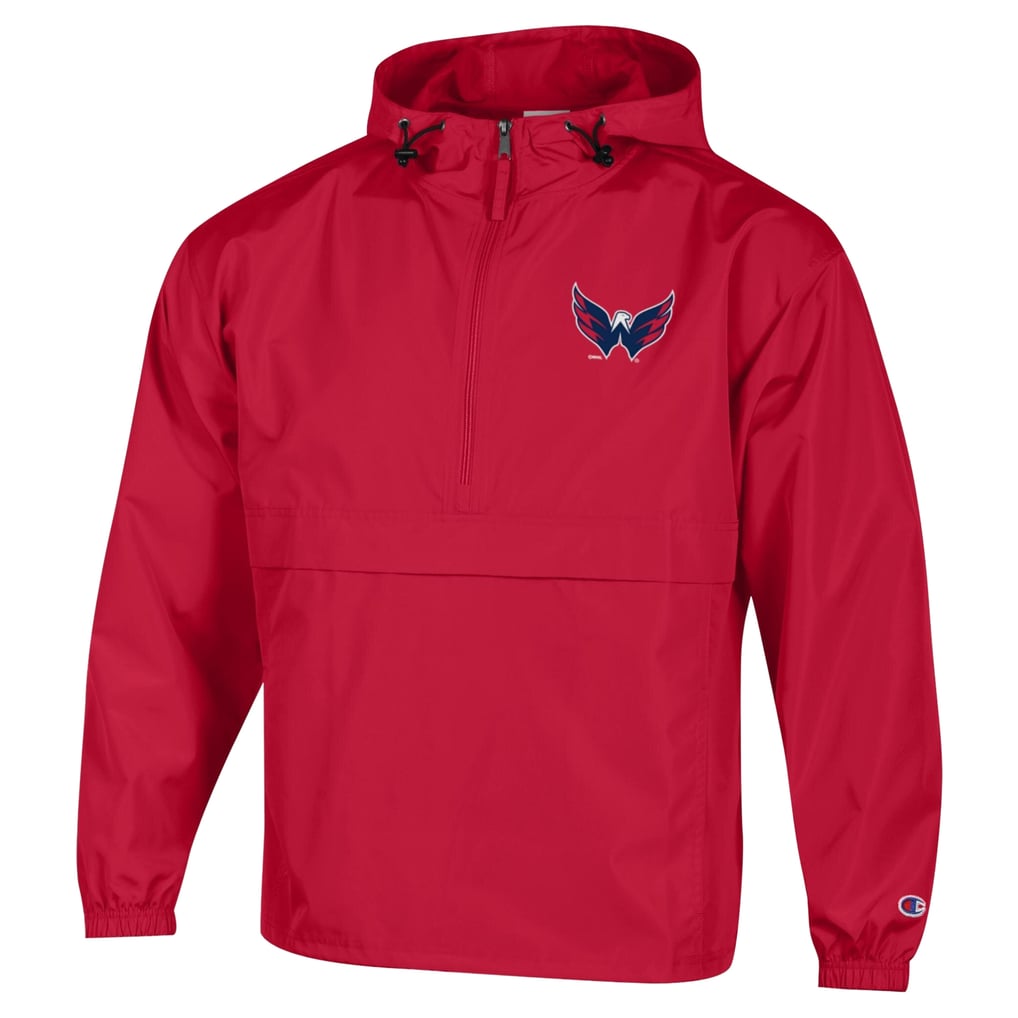  Washington Capitals Champion Packable Windbreaker Half-Zip Jacket - Red