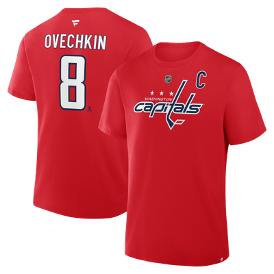 Alexander Ovechkin Washington Capitals Fanatics Captain Authentic Stack Name & Number T-Shirt - Red