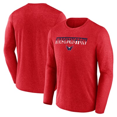 Washington Capitals Fanatics Transition Long Sleeve T-Shirt - Heather Red