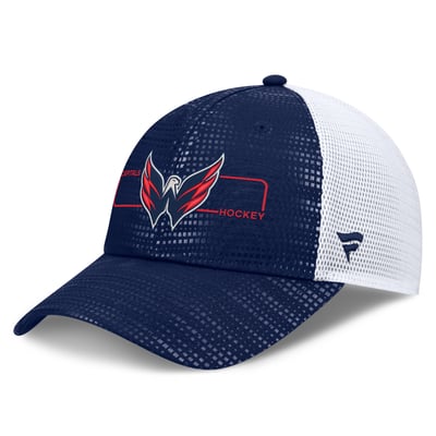 Washington Capitals Fanatics Authentic Pro Rink Boxed Logo Trucker Hat - Navy