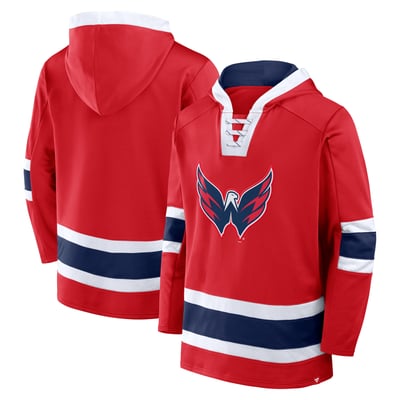  Washington Capitals Fanatics Inside Line Fleece Pullover Hoodie- Red