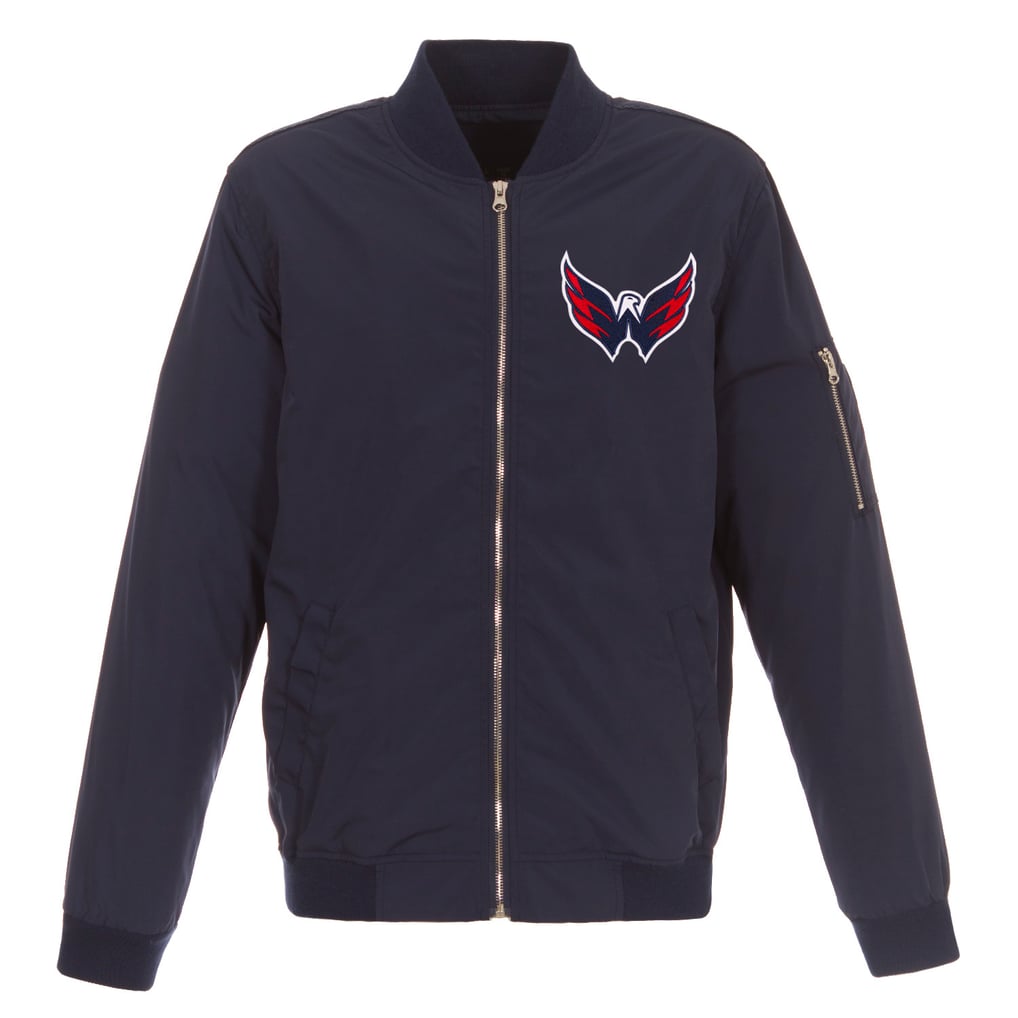 Washington Capitals JH Design Lightweight Nylon Bomber Jacket - Navy