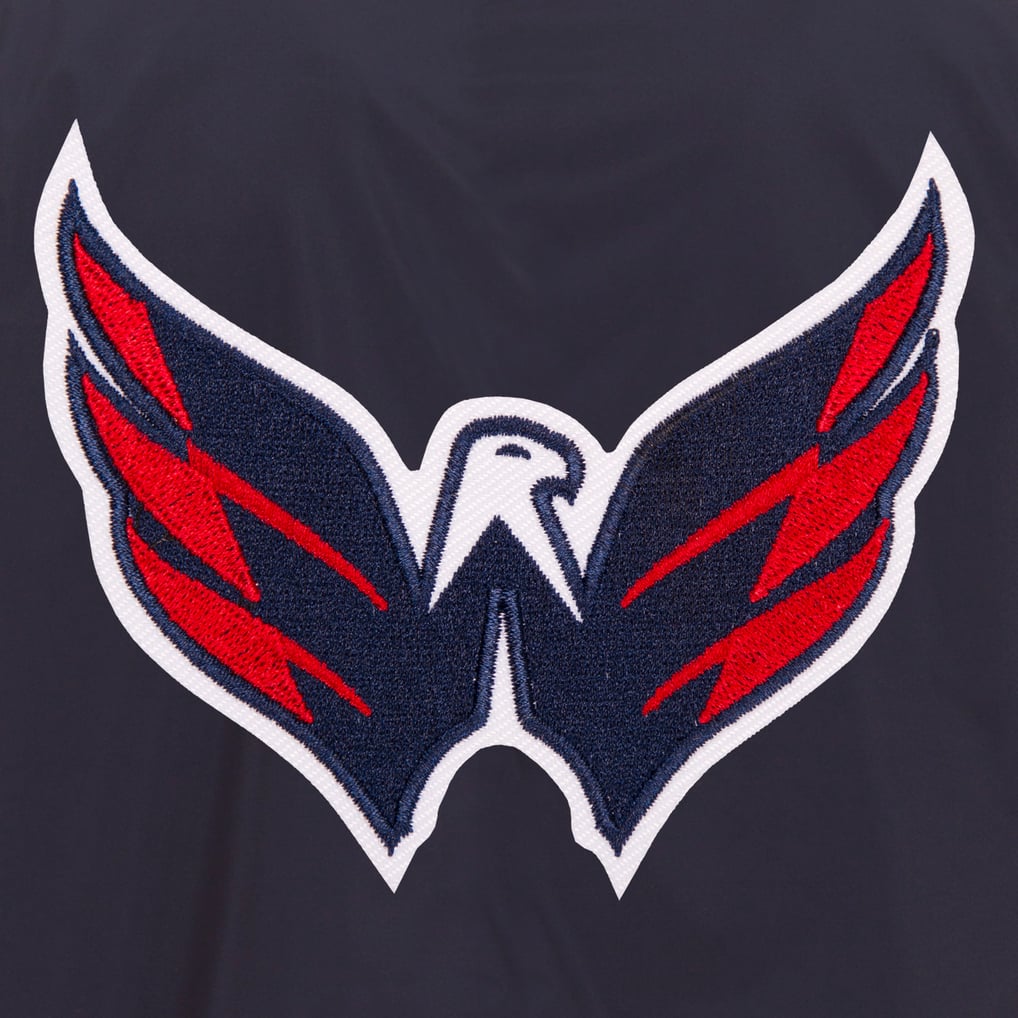 Washington Capitals JH Design Lightweight Nylon Bomber Jacket - Navy