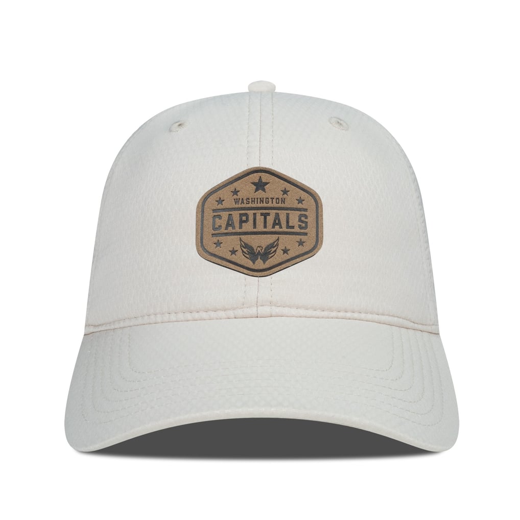  Washington Capitals Men's Levelwear Faux Leather Patch Unstructured Adjustable Hat - Cream