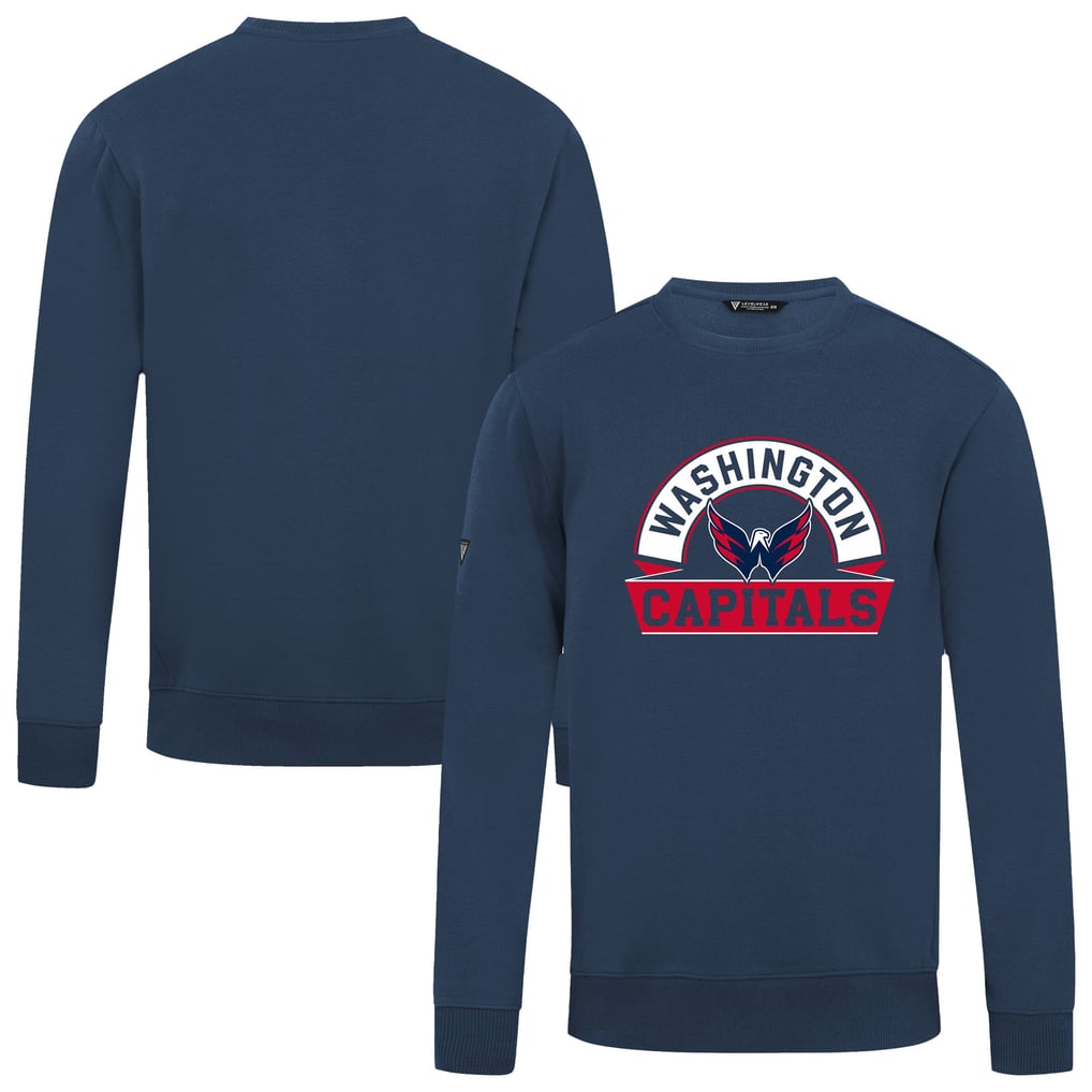 Washington Capitals Levelwear Zane Banner Arch Pullover Sweatshirt - Navy