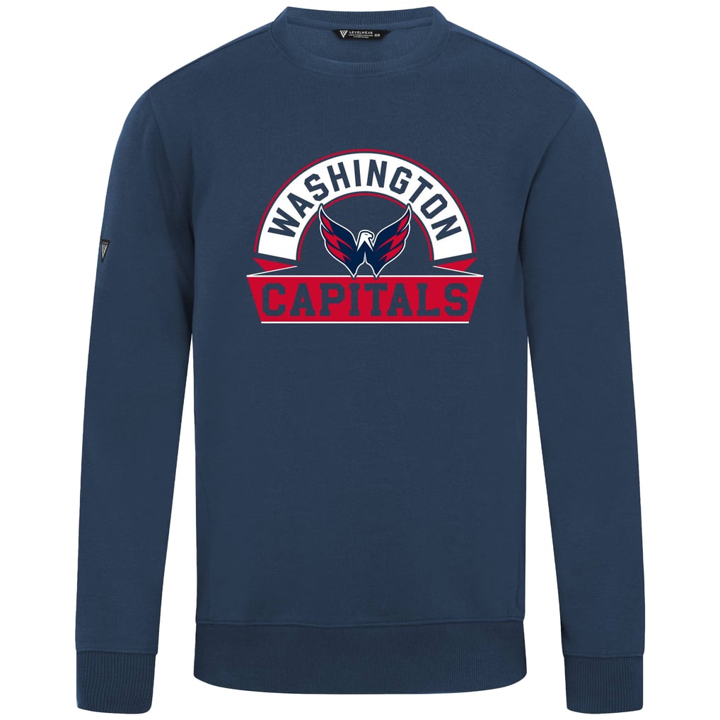 Washington Capitals Levelwear Zane Banner Arch Pullover Sweatshirt - Navy