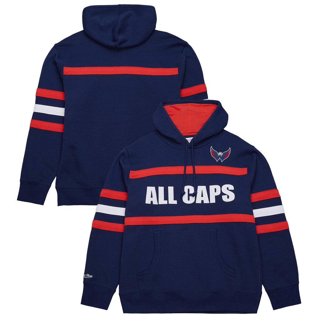 Washington Capitals Mitchell & Ness Head Coach Slogan Pullover Hoodie - Navy