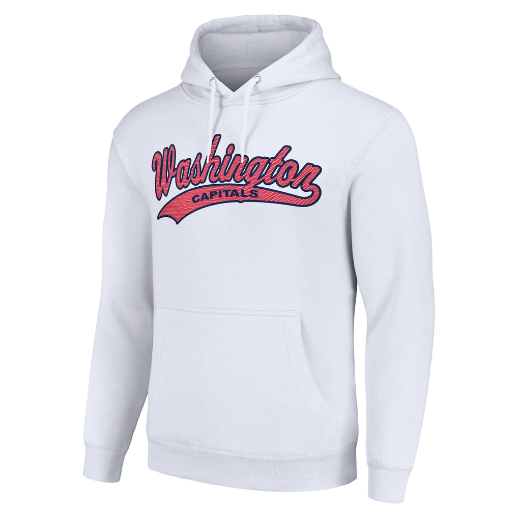 Washington Capitals Starter Tailsweep Fleece Tri-Blend Pullover Hoodie - White