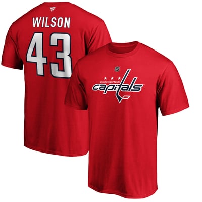 Tom Wilson Washington Capitals Fanatics Authentic Stack Player Name & Number T-Shirt - Red