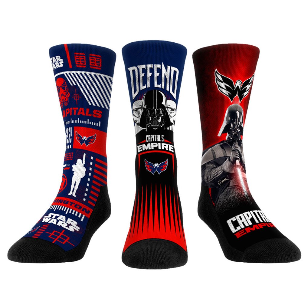 Darth Vader & Stormtrooper Washington Capitals Rock Em Socks Star Wars Three-Pack Crew Socks Set