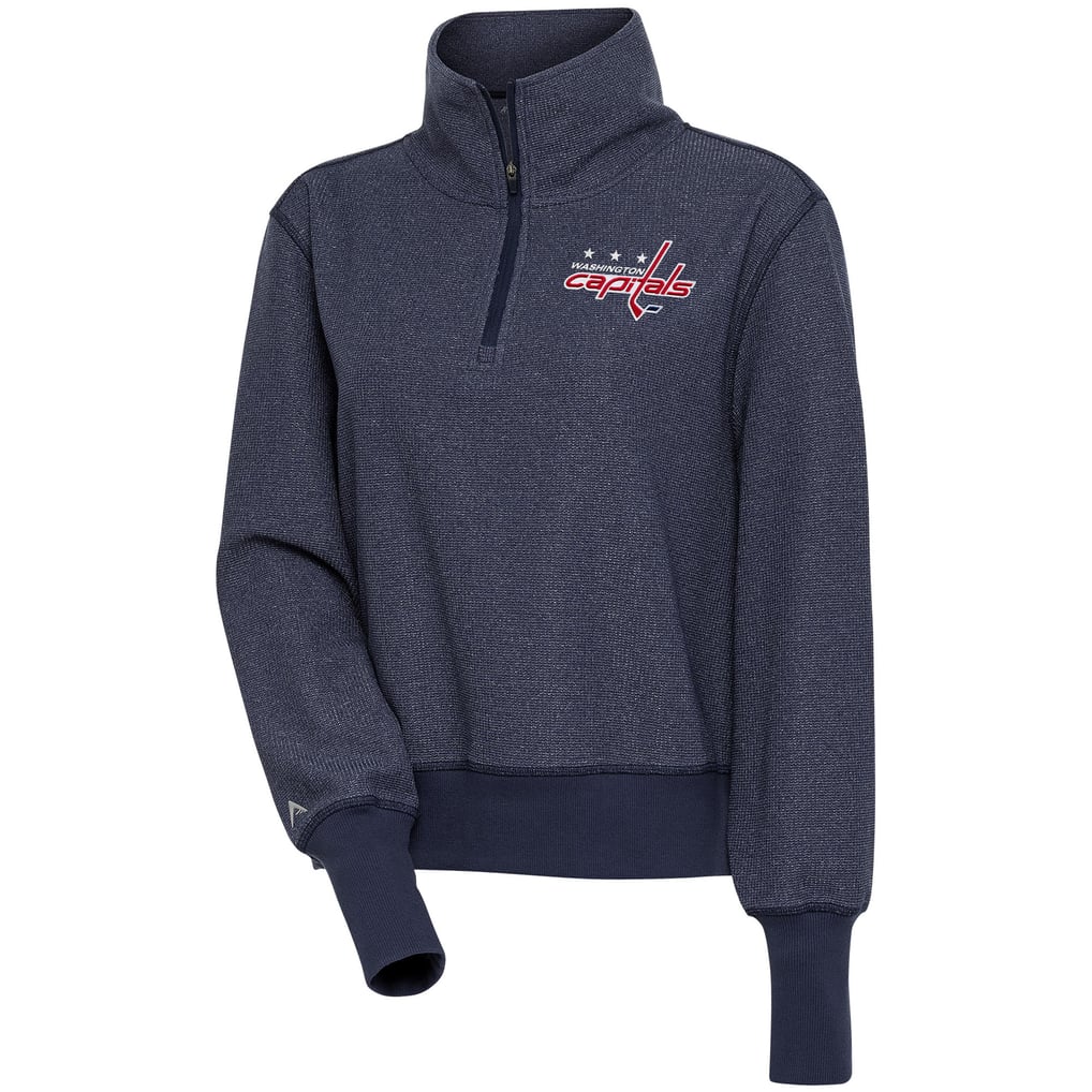  Washington Capitals Antigua Women's Upgrade Half-Zip Pullover Top - Heather Navy