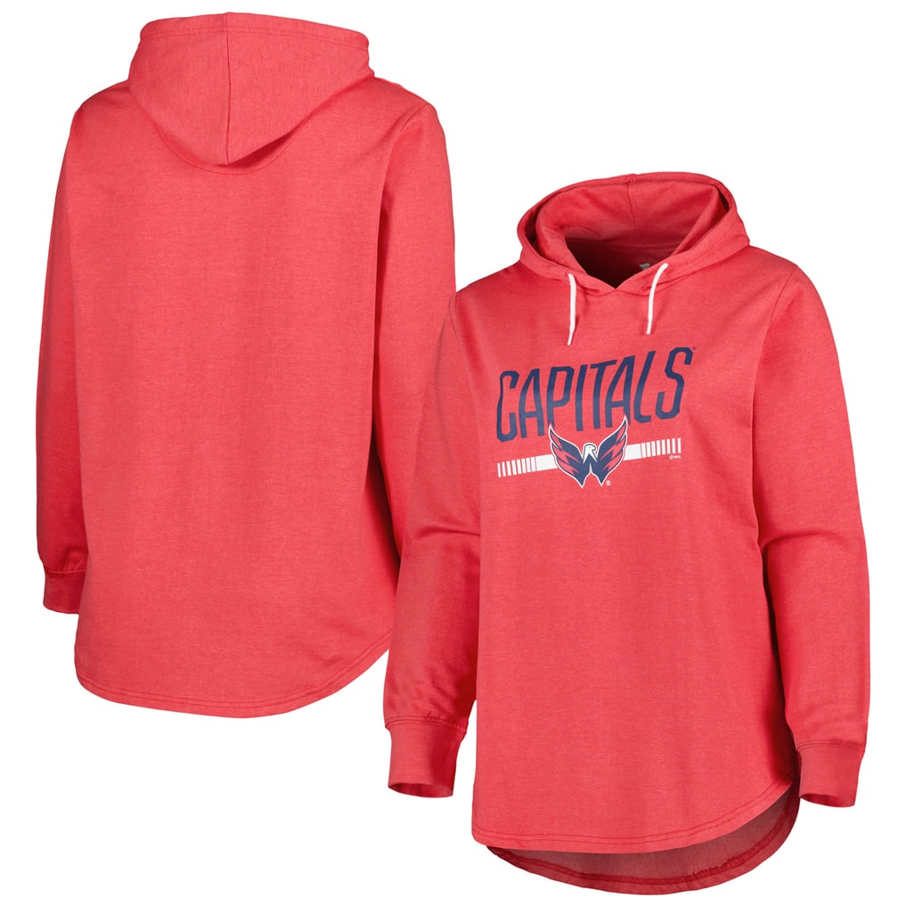 Washington Capitals Women's Plus Size Fleece Pullover Hoodie - Heather Red