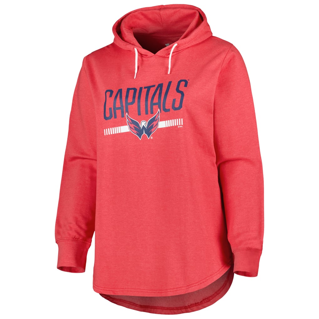 Washington Capitals Women's Plus Size Fleece Pullover Hoodie - Heather Red