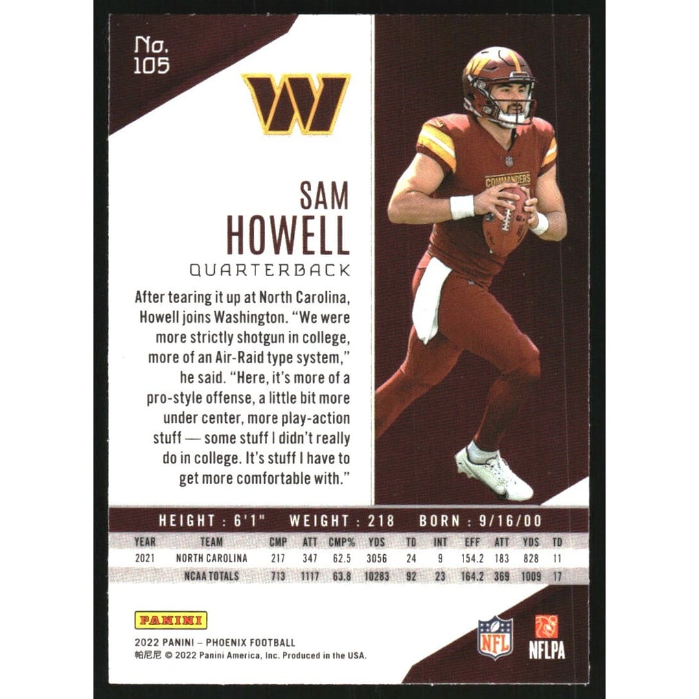 2022 Panini Phoenix #105 Sam Howell RC
