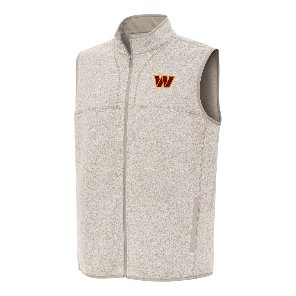  Washington Commanders Antigua Fortune Full-Zip Vest - Oatmeal