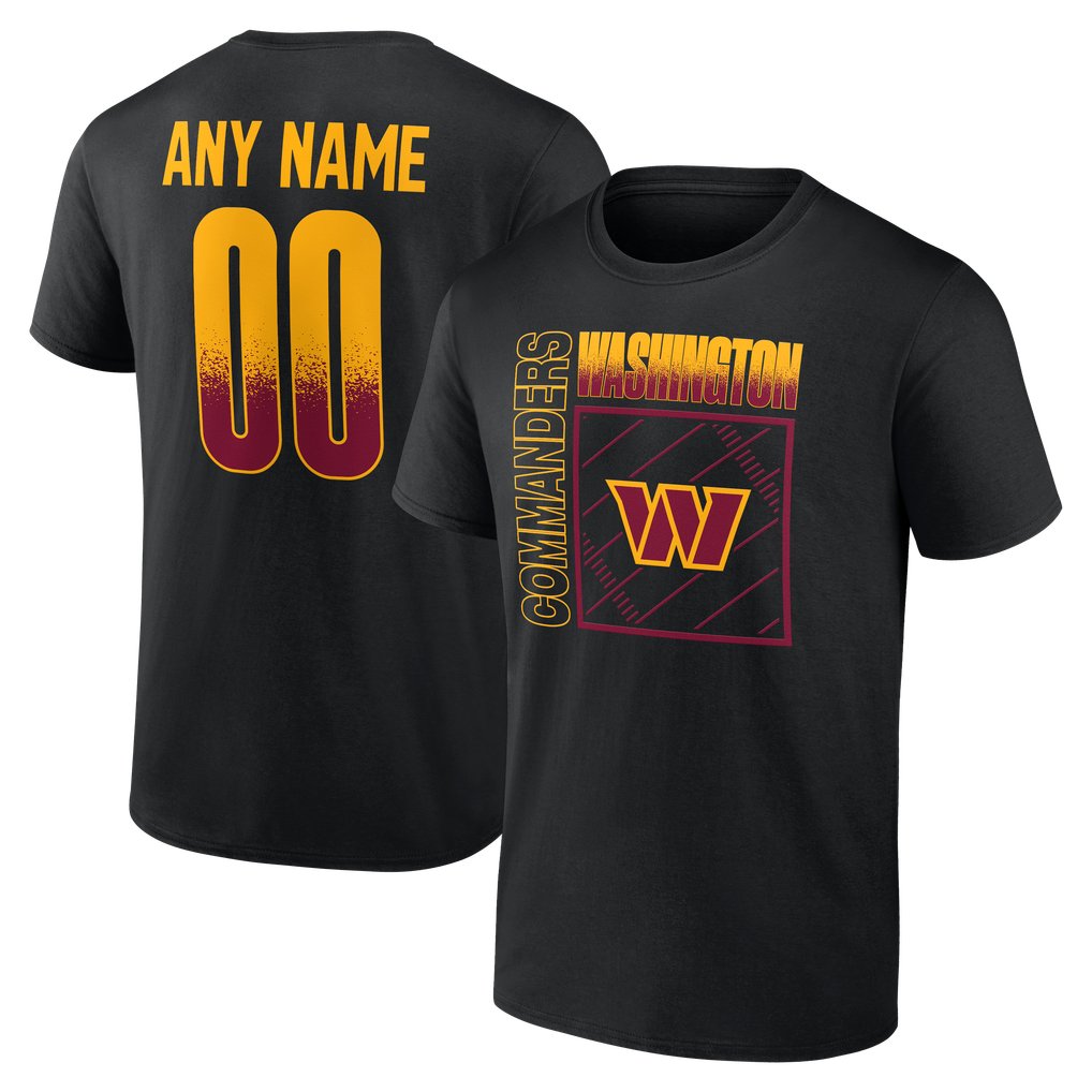 Washington Commanders Big & Tall Home Field Pop Personalized Name & Number T-Shirt - Black