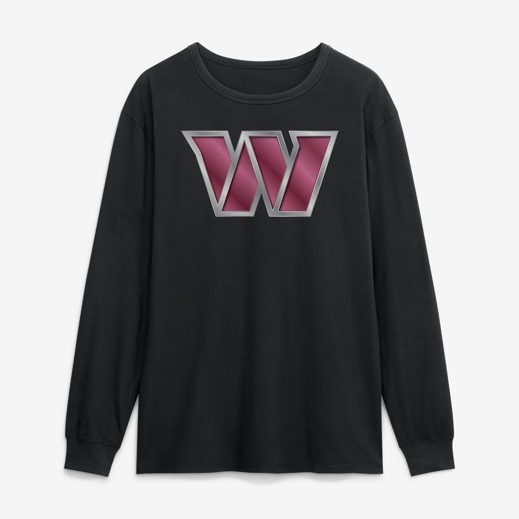 Washington Commanders  Metallic Mascot Long Sleeve T-Shirt - Black