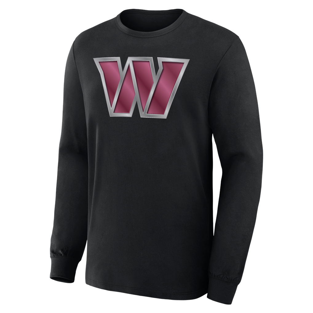 Washington Commanders  Metallic Mascot Long Sleeve T-Shirt - Black