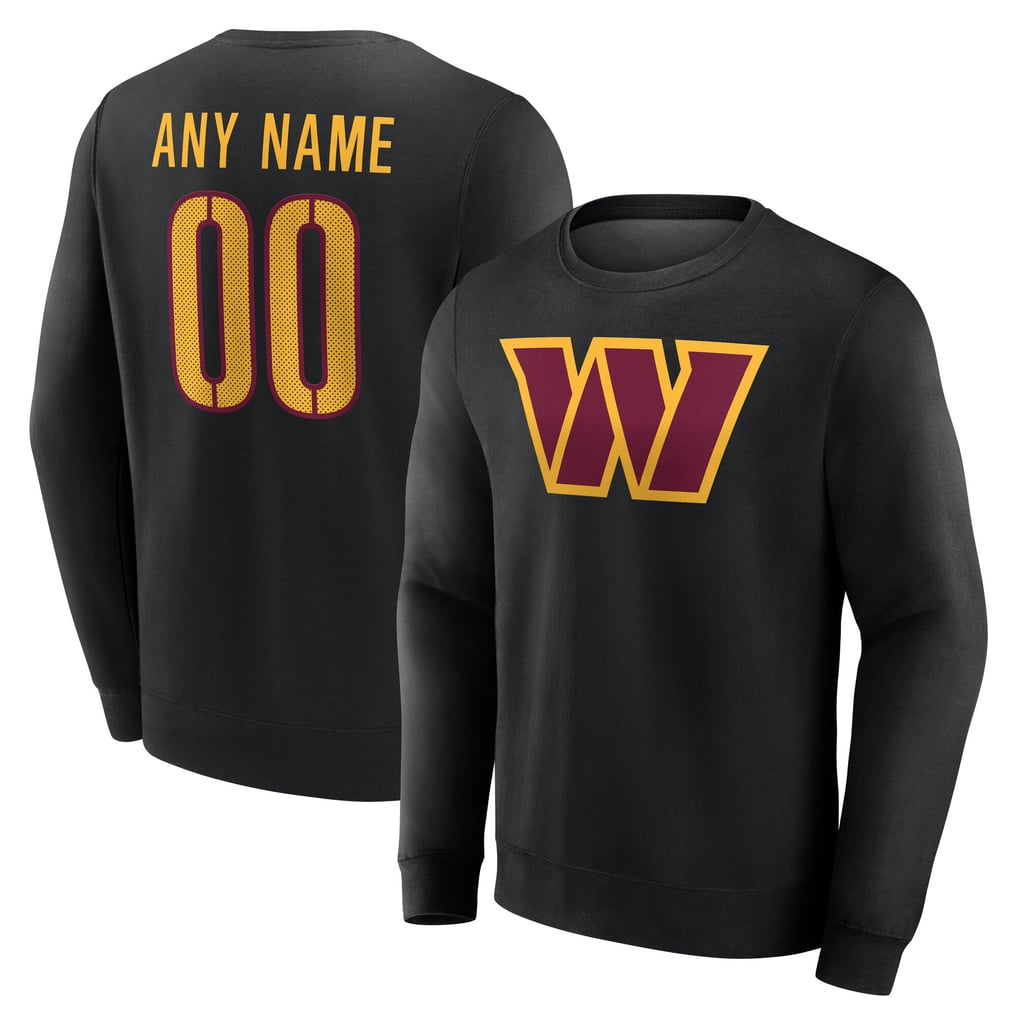 Washington Commanders Team Authentic Personalized Name & Number Sweatshirt - Black