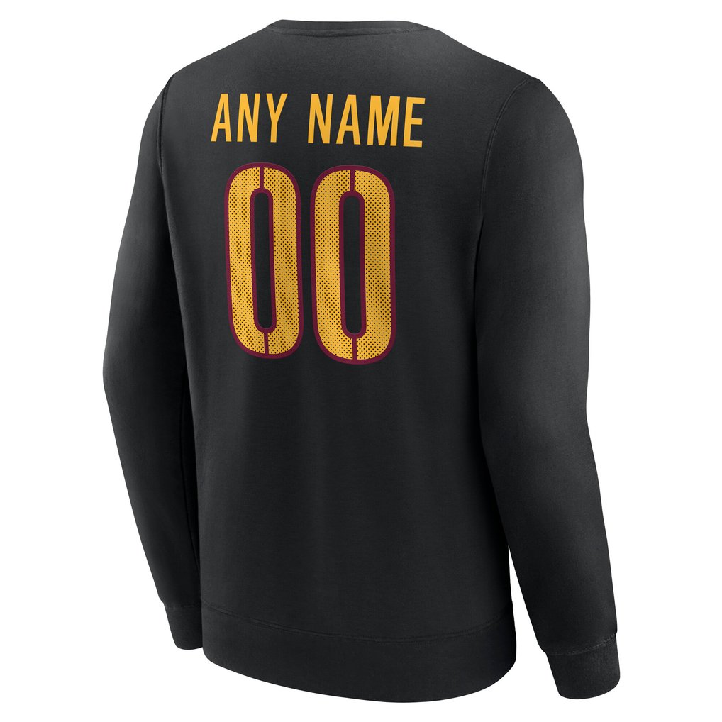 Washington Commanders Team Authentic Personalized Name & Number Sweatshirt - Black