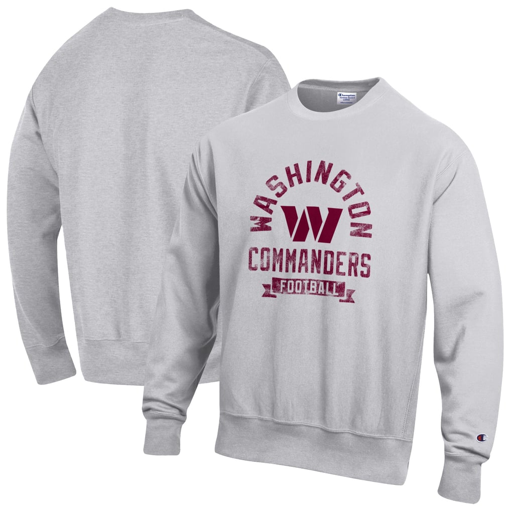  Washington Commanders Champion Reverse Weave Fleece Pullover Sweatshirt - Heather Gray
