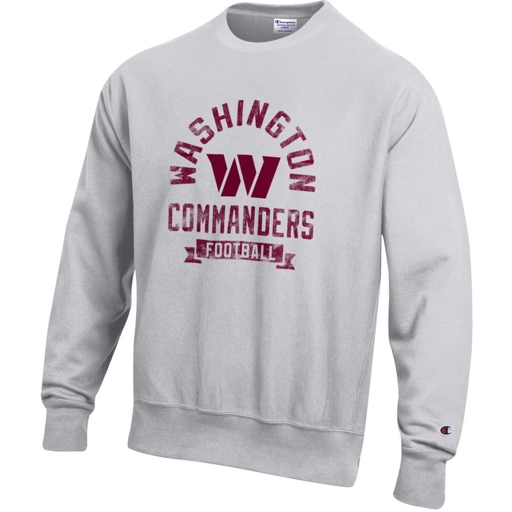  Washington Commanders Champion Reverse Weave Fleece Pullover Sweatshirt - Heather Gray