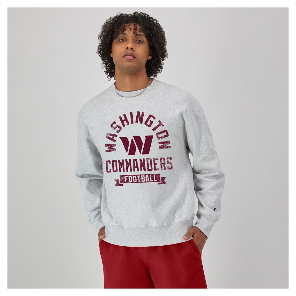  Washington Commanders Champion Reverse Weave Fleece Pullover Sweatshirt - Heather Gray