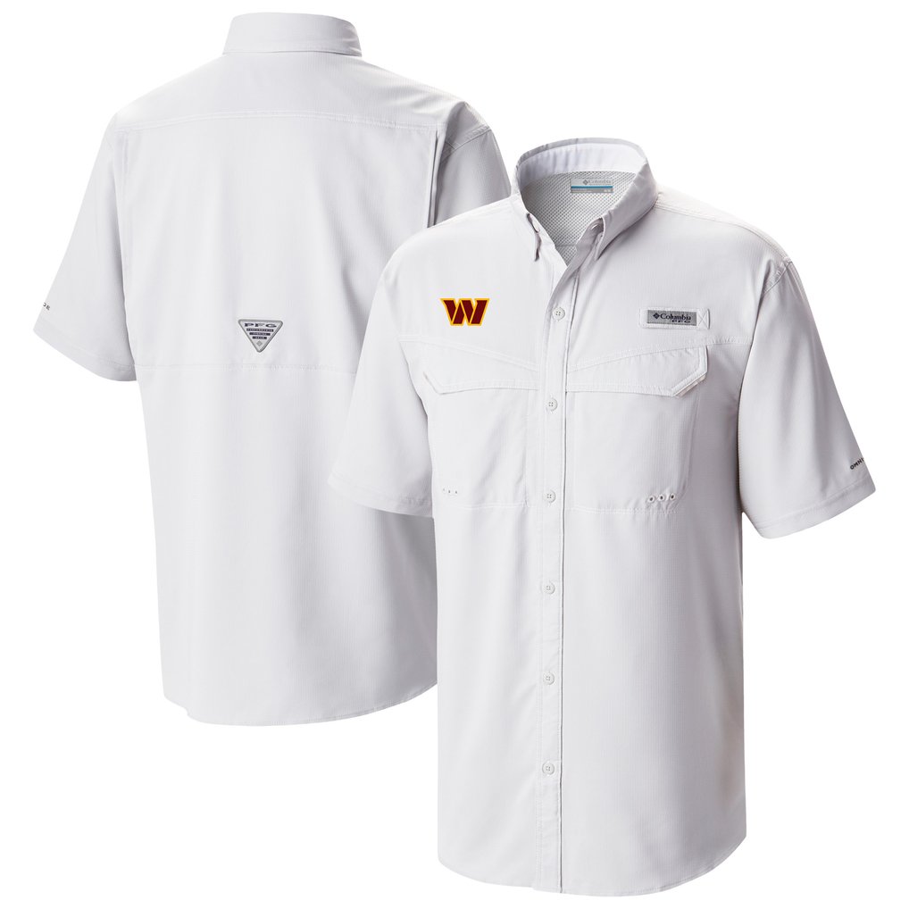 Washington Commanders Columbia Low Drag Offshore Omni-Wick Button-Up Shirt - White